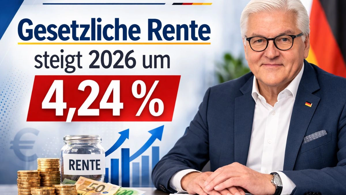 Gesetzliche Rente steigt 2026 um 4,24 %